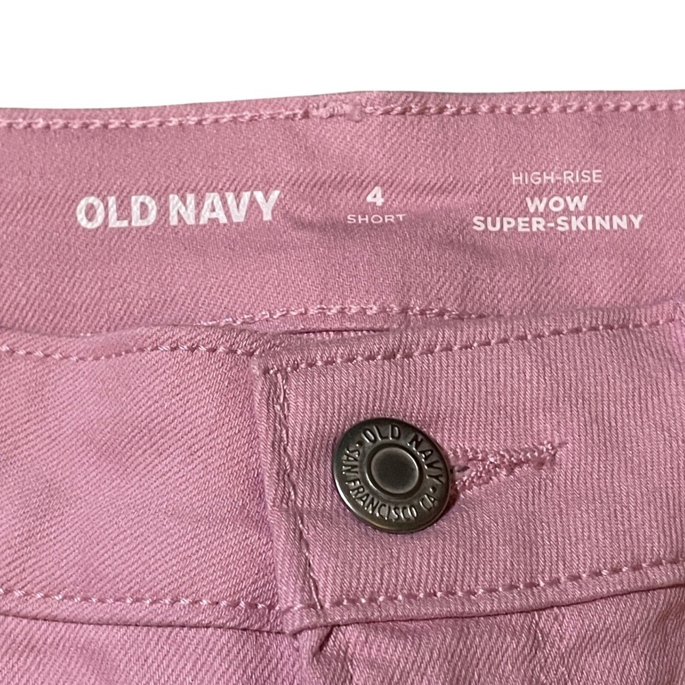 NWT Old Navy High Rise Wow Super Skinny Pink Jeans Size 4 Short - Picture 3 of 7